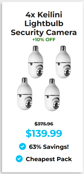 Keilini Lightbulb Security Camera